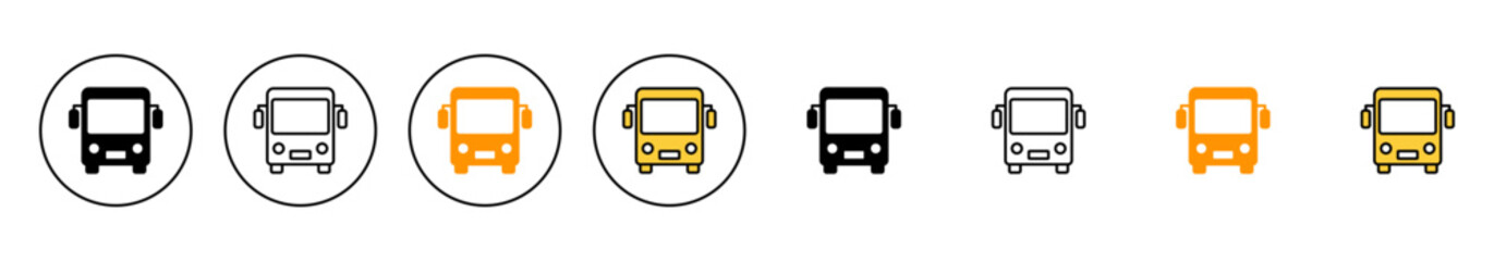 Bus icon set vector. bus sign and symbol. transport symbol