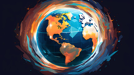 Wall Mural - Technology abstract graphic poster web page PPT background, technology background