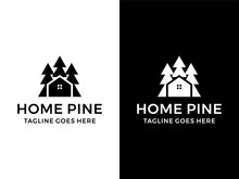 Pine Tree Symbol Home Logo Icon Template 