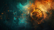 The Concept Of Time Through The Use Of Clock Motifs And Futuristic Time Travel Technology Abstract Background Generated By Ai