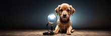 Inquisitive Canine, Unveiling The Secrets Behind A Brown Dogs Curiosity With A Magnifying Glass
