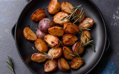 Wall Mural - Capture the essence of Roasted Potatoes in a mouthwatering food photography shot