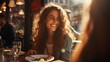 © duyina1990 - Smiling woman enjoying a meal at a restaurant