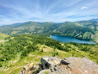 alpine lake under a clear sky