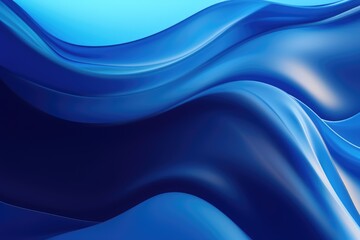 Poster - An image showcasing an abstract blue background filled with wavy lines., Saturated abstract blue background, AI Generated, AI Generated