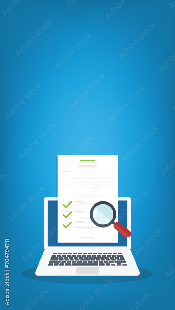Computer Inspection Attatchment Online digital document inspection or assessment evaluation on laptop ...