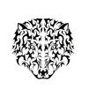 abstract yellowstone wolf head tattoo ethnic celtic symbol sticker