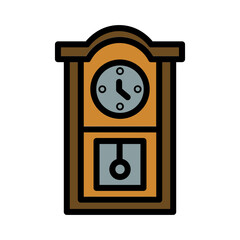 Poster - Alarm Clock Wall Filled Outline Icon