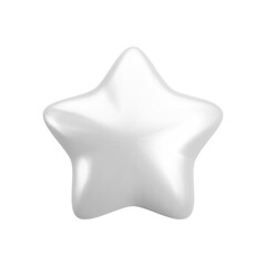 Wall Mural - vector 3d silver star icon on white background. cute realistic cartoon 3d render, glossy platinum me
