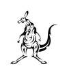 australian kangaroo abstract cool tattoo art symbol sticker