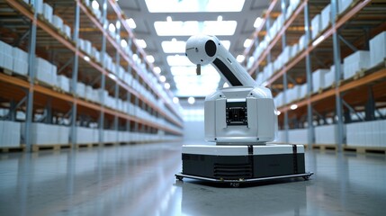 Aufkleber - A brand new revolutionary industrial logistics robot. Generative AI.
