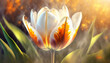Piękne kwiaty, tulipany, karta na życzenia, tło, generative ai