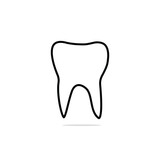 Fototapeta Miasto - tooth icon on white