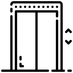 Wall Mural - elevator outline vector icon