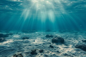 Canvas Print - Ocean rays under the water sea view