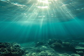 Poster - Ocean rays under the water sea view