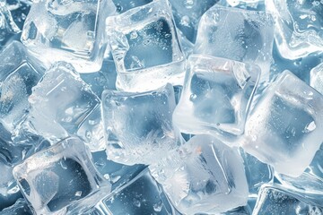 Wall Mural - Ice cubes background.