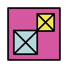 Poster - Puzzle Shapes Two Filled Outline Icon