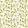 Green olives seamless pattern