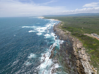 Poster - Aerial view of coastline shot from drone