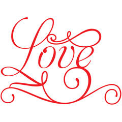 Wall Mural - love swirl text sign design laser cut red romantic future
