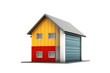 © Areerat - Luxury colorful home icon style isolated on transparent background.