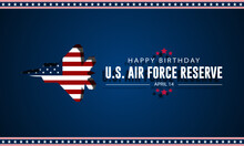 Happy Birthday US Air Force Reserve April 14 Background Vector Illustration