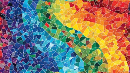 Wall Mural -  a close up of a multicolored mosaic pattern with a rainbow in the middle of the image and a rainbow in the middle of the image.