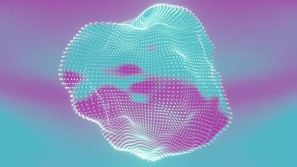 Aufkleber - This video showcases a 3D abstract sphere rendered in a stunning holographic style. The sphere, with its holographic texture, appears to shimmer and change colors, creating a dynamic and captivating 
