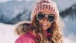 © Svitlana - Beautiful woman at a mountain resort in winter, the concept of a healthy life, rest