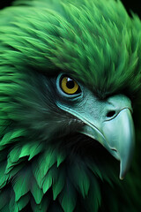 Poster - Vulture - Rich range and green abstract shapes in a rounded form.