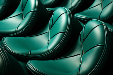 Aufkleber - Saddles - Rich range and green abstract shapes in a rounded form.