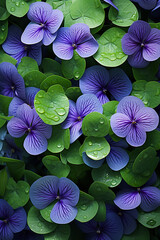 Poster - Viola - Rich range and green abstract shapes in a rounded form.