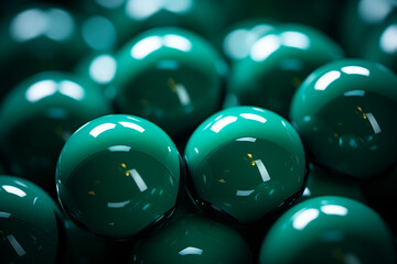 Poster - balls - Rich range and green abstract shapes in a rounded form.