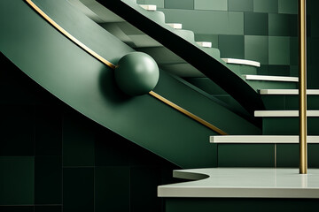 Poster - kingdom - Rich range and green abstract shapes in a rounded form.