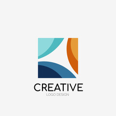 Poster - Modern abstract logo design. Geometric vector art. Clean overlapping lines and abstract shapes. Perfect for modern brand