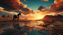 Horse On Sunset