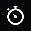 Stopwatch icon on black, time cal