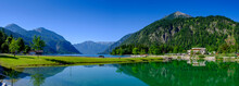 Austria, Tyrol, Pertisau, Panoramic View Of Achensee Lake In Summer