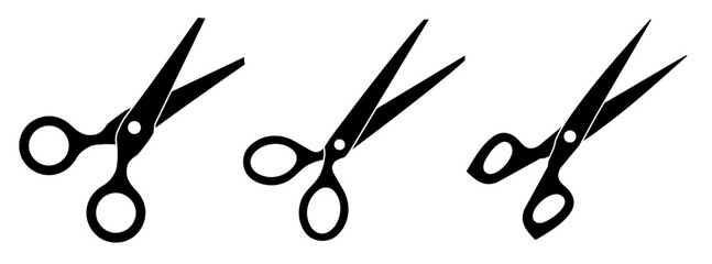 Poster - scissors icons set. isolated cutting scissors. pictogram of scissor. symbol of cutting.