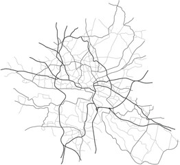 Wall Mural - Hamburg city map - town streets on the plan. Monochrome line map of the  scheme of road. Urban environment, architectural background. Vector 