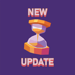 Poster - vector illustration 2d label new update. web banner element.