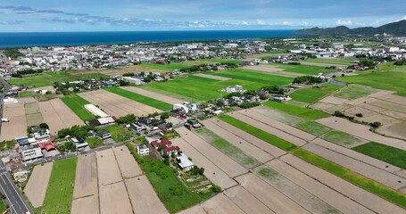 Sticker - Top view of the Yilan countryside in Taiwan