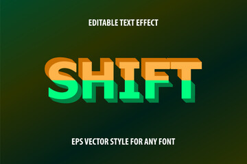 Poster - Editable text effect for design with shifted 3d.