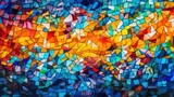 Fototapeta  - abstract colorful glass background christian churge mosaic window