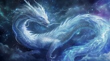 Galactic White Dragon Generated By AI
