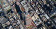 © Gorodenkoff - Panoramic Aerial Shot Around the Top of the Empire State Skyscraper in New York City. Helicopter View of the Spire, Viewing Platform with Tourists, Indoors Top Deck Observatory