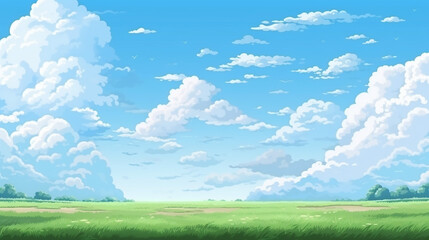 pixel art seamless background with sky and ground