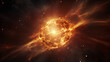 Supernova Explosion in a Galaxy A dramatic depiction of a supernova explosion in a galaxy, ideal for astrophysics educational materials, high-impact visual content