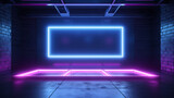 Fototapeta Do przedpokoju - sci fi modern elegant futuristic cyber neon led studio